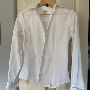 Brooks brothers button up white blouse